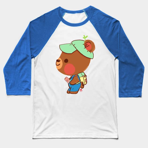 Moka Bear Explorer Baseball T-Shirt by strawberrystyle